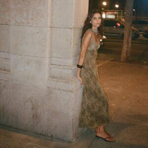 Zara animal print foulard dress